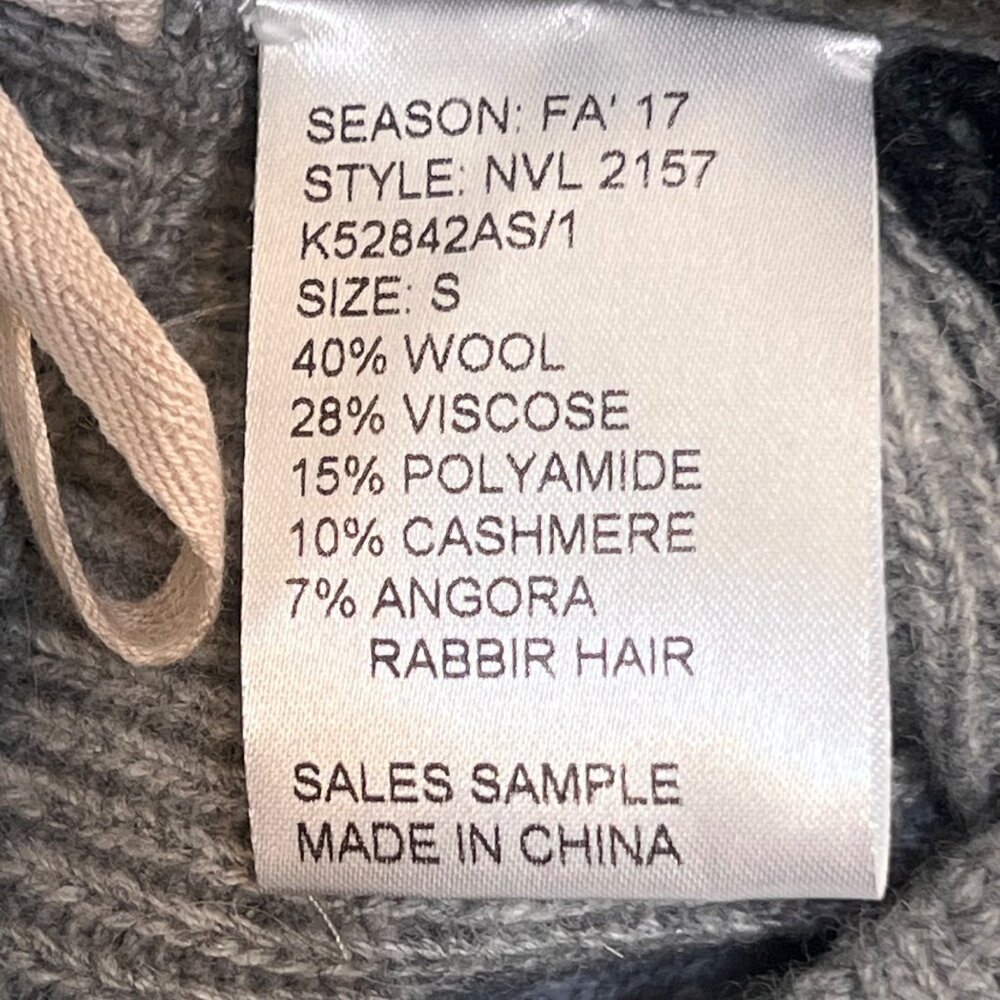 Asymmetrical Gray Black Wool Cashmere Angora Midi Skirt Ribbed Knit Design Small - Picture 7 of 12